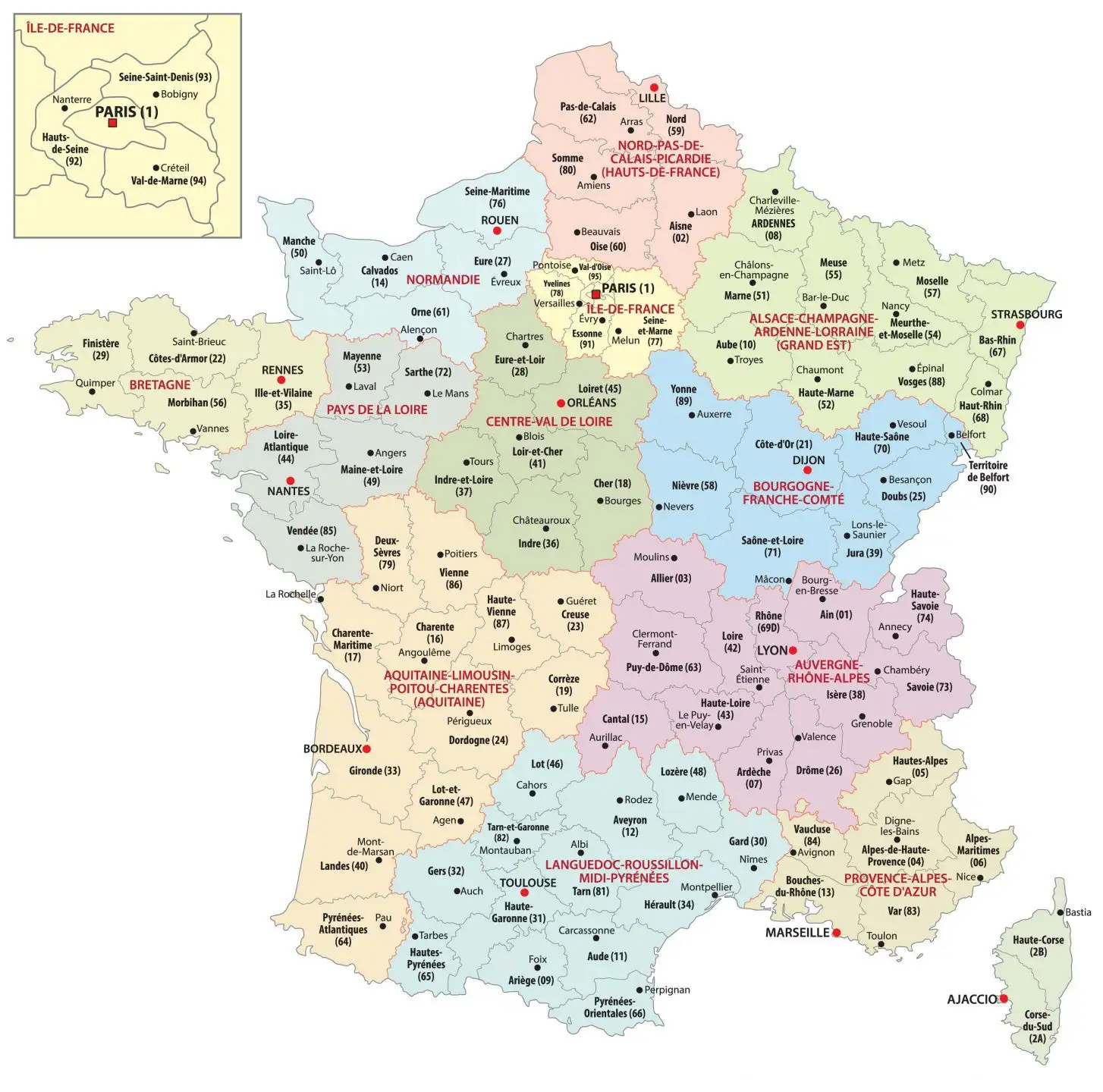 Carte de France des régions